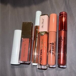 Bundle of 6 lip products-Too Faced, tarte, Milk Makeup, Patrick Ta